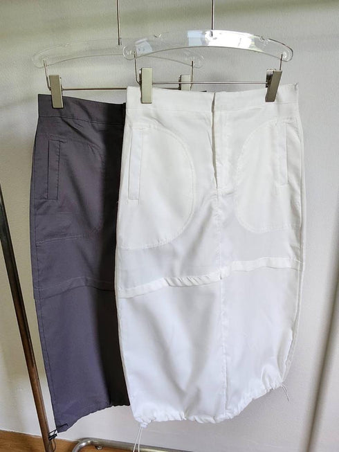 Mo.Studio Mid Length Multi-Pocket Cargo Skirts